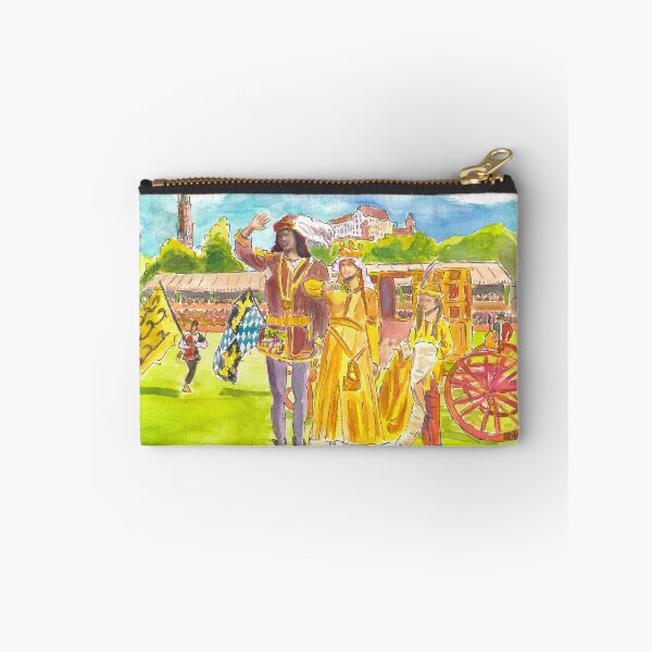 Artikelvorschau, Das Brautpaar begrüßt die Gäste der historischen Landshuter Hochzeit auf dem Turniergelände entworfen und verkauft von artshop77.