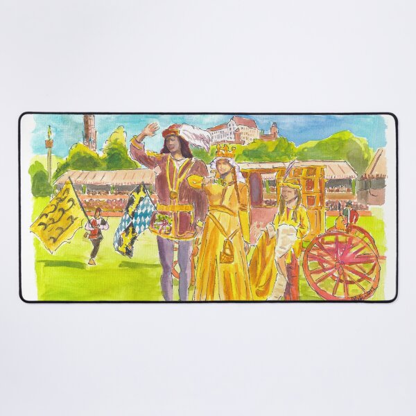 Item preview, The bride and groom greet the guests of the historic Landshut wedding on the tournament grounds designed and sold by artshop77.