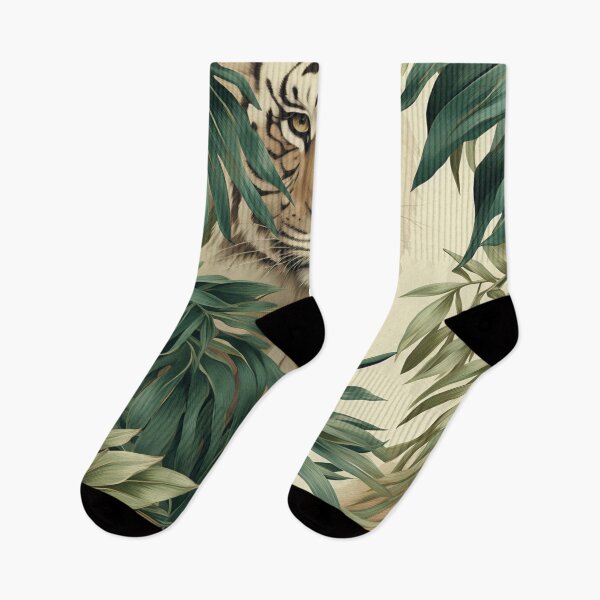 Item preview, Whimsical Jungle Reverie: A Tiger and Tropical Leaves designed and sold by OurBarcode.