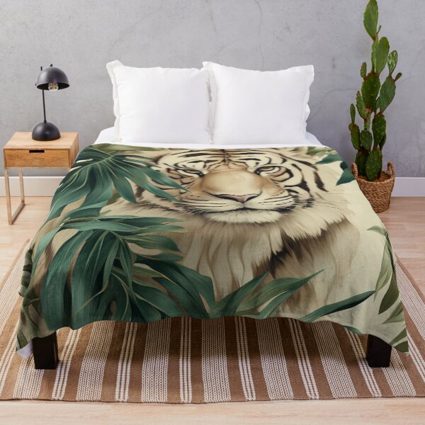Item preview, Whimsical Jungle Reverie: A Tiger and Tropical Leaves designed and sold by OurBarcode.