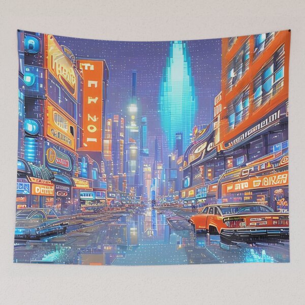 Item preview, Futuristic Cityscape: Seamless Blend of Digital Realities and Glitch Art designed and sold by Akira Miyamoto.