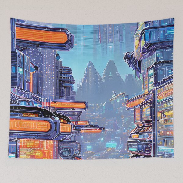 Item preview, Futuristic Cityscape: Seamless Blend of Digital Realities and Glitch Art designed and sold by Akira Miyamoto.