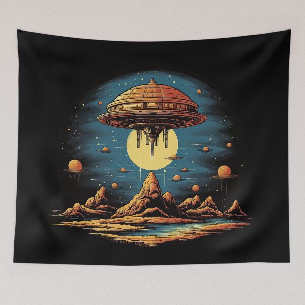 Item preview, Retro Alien Spaceship designed and sold by EdgarJake.
