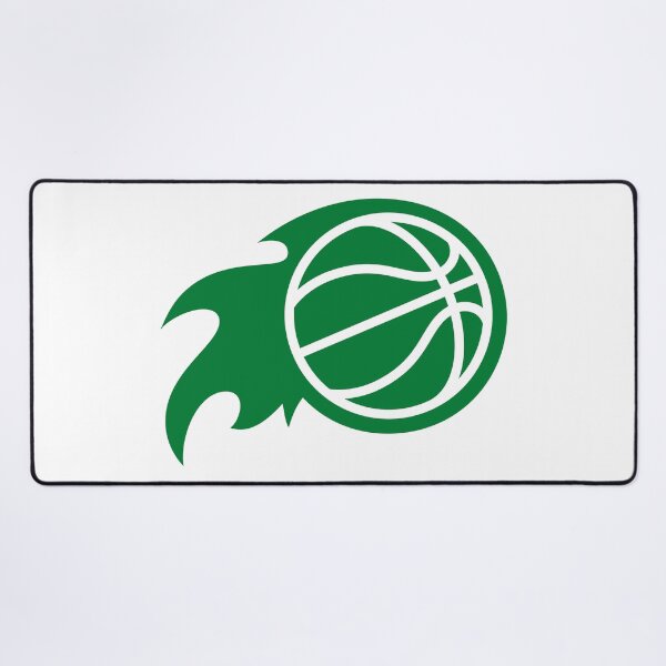 Item preview, Basketball with flames green white designed and sold by Tarroi.