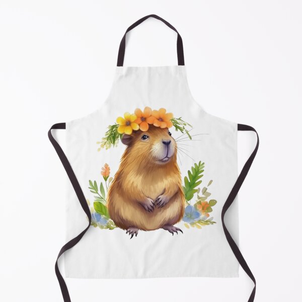 Item preview, Cute Capybara with Flowers designed and sold by Hibiskusmond.