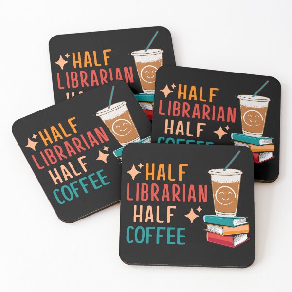 Aperçu de l'œuvre Half Coffee Half Librarian Gifts Library Funny Librarian créée et vendue par KsuAnn.