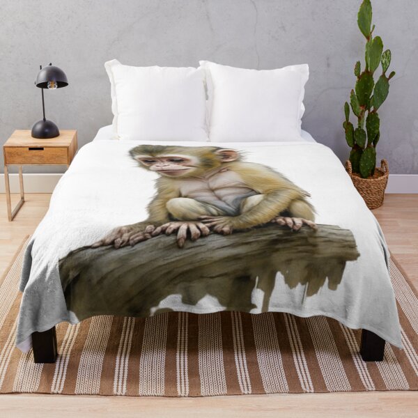 Item preview, Playful Innocence: Adorable Baby Monkey Art designed and sold by WildSpiritPaint.