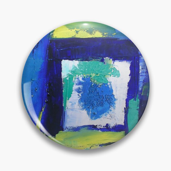 Item preview, Abstract Painting Square Geometric Expressive Colors Blue Green Cross Effects and Textures designed and sold by WinfinityDesigns.