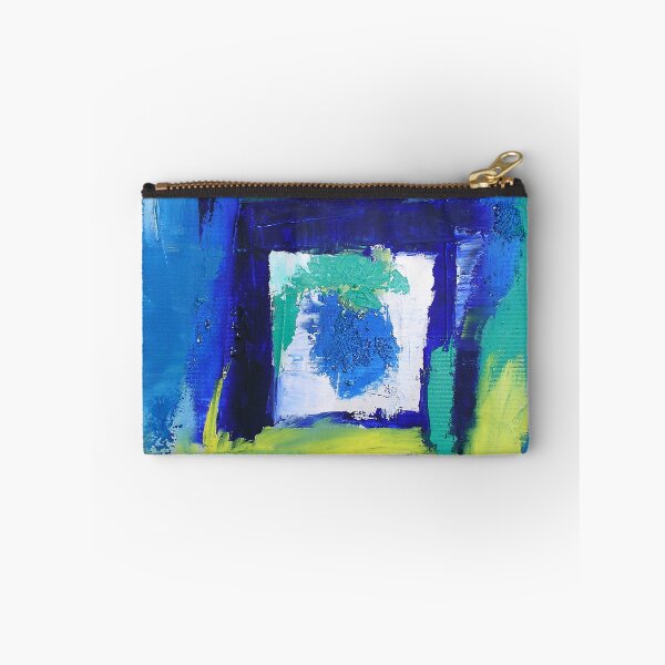 Item preview, Abstract Painting Square Geometric Expressive Colors Blue Green Cross Effects and Textures designed and sold by InfinityDsigns.