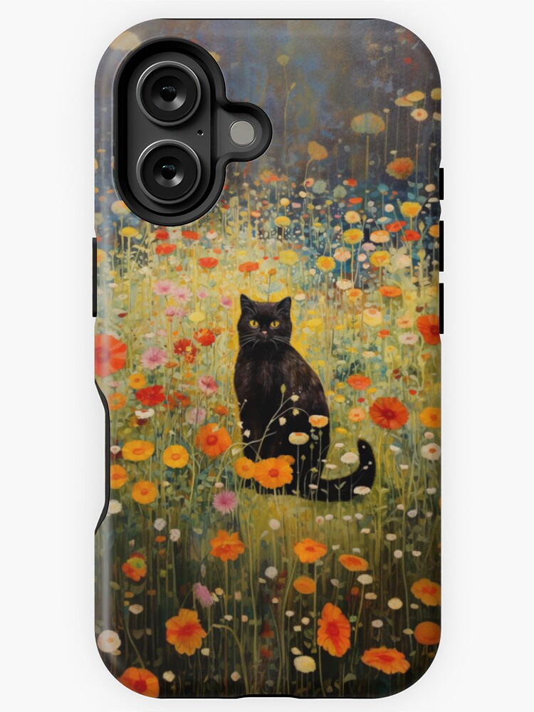 Aperçu 1 sur 4. Coque iPhone avec l'œuvre Chat de jardin de style Gustav Klimt créée et vendue par izzy2wonderland.