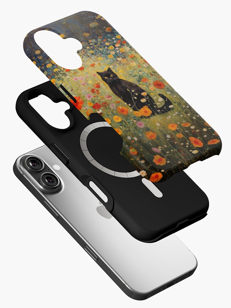 Aperçu 2 sur 4. Coque iPhone avec l'œuvre Chat de jardin de style Gustav Klimt créée et vendue par izzy2wonderland.