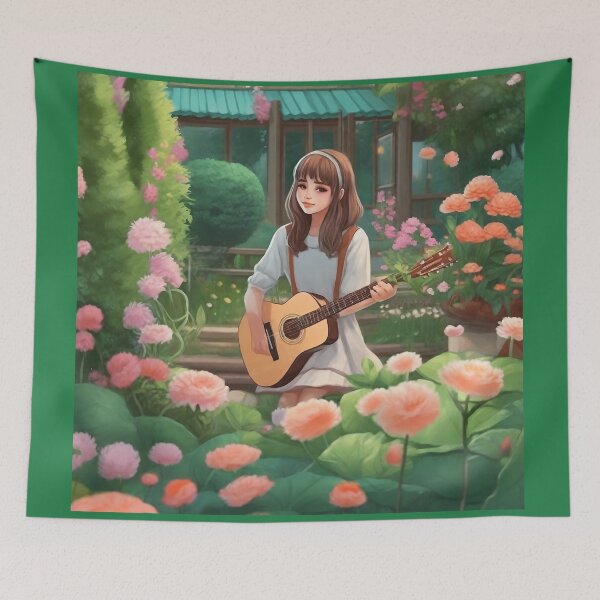 Item preview, GIRL PLAYING GUITAR designed and sold by TrendArt44k.