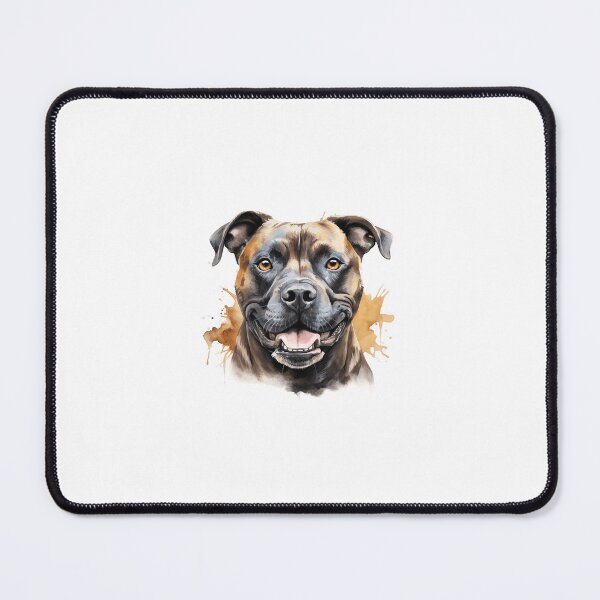 Item preview, Watercolor art Staffordshire bull terrier, staffy dog with mud splashes designed and sold by GizziArt.