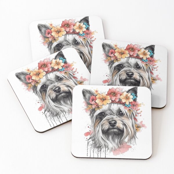 Item preview, Flower dogs watercolor 8 designed and sold by jessagirl.