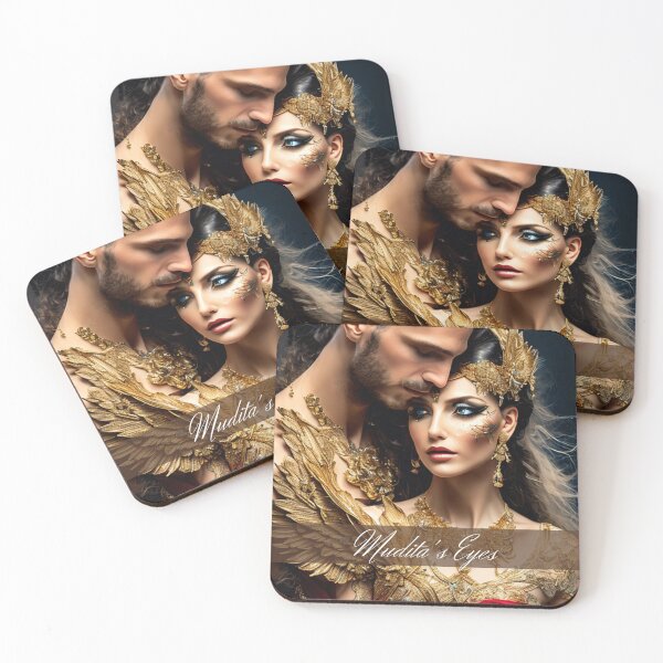 Item preview, Muditas Eyes Divine Masculine and Feminine Couple Golden Branding Sticker designed and sold by MuditasEyes.