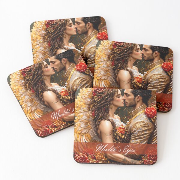 Item preview,  Muditas Eyes Divine Masculine and Feminine Couple Red Floral  Branding Sticker designed and sold by MuditasEyes.