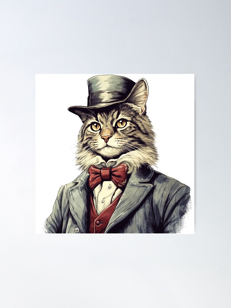 Cat therian, Gray cat Poster for Sale by HugoArtistic