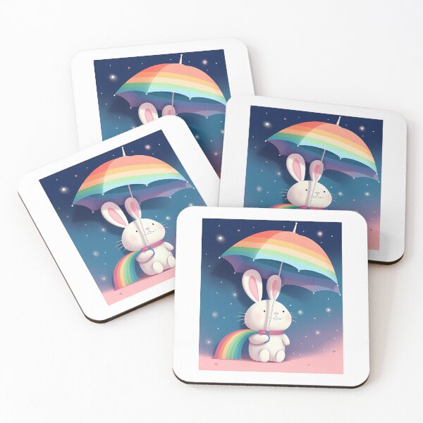 Item preview, Cute Rabbit with Rainbow Umbrella designed and sold by Anicue.