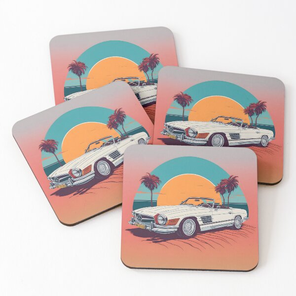Artikelvorschau, Ikonische Eleganz: Oldtimer-Silhouette im atemberaubenden Sonnenuntergang entworfen und verkauft von Ceemko's Vintage Corner.