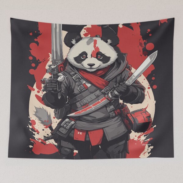Item preview, A majestic panda bear wielding a sword designed and sold by AFUNARTZ.