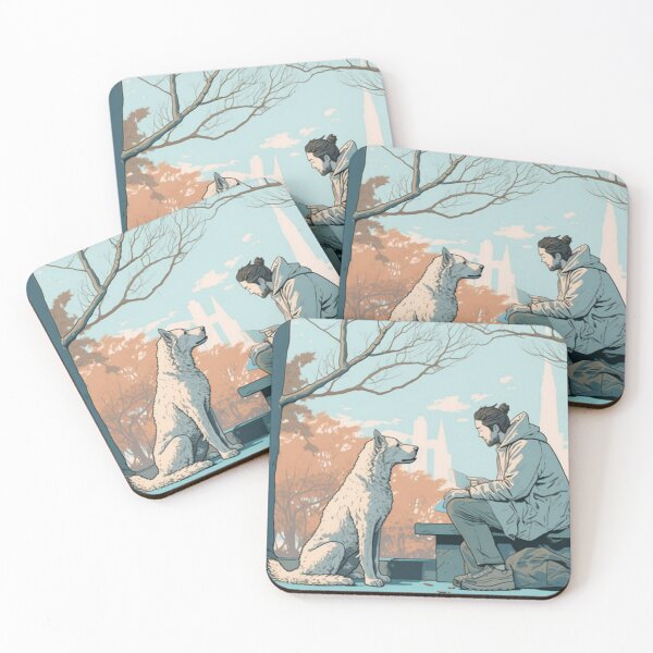 Item preview, A man and his dog look at each other designed and sold by isBotStore.