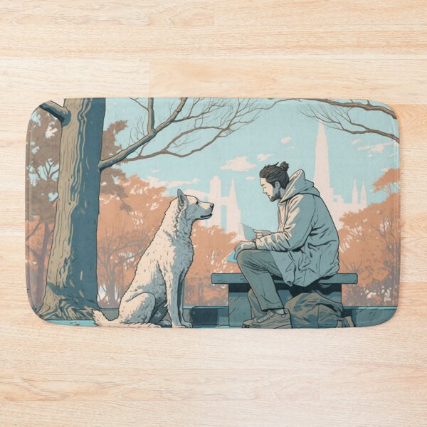 Item preview, A man and his dog look at each other designed and sold by isBotStore.