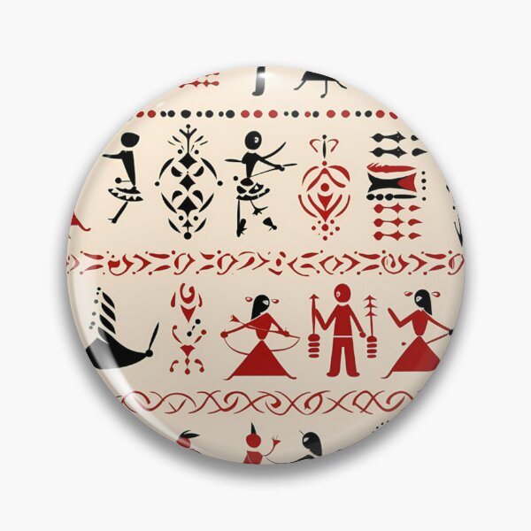 Item preview, Pattern Warli designed and sold by MTJ-Mushrooms.