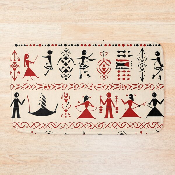 Item preview, Pattern Warli designed and sold by MTJ-Mushrooms.