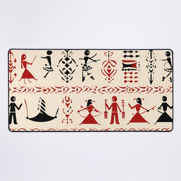 Item preview, Pattern Warli designed and sold by MTJ-Mushrooms.
