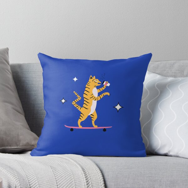 Item preview, Caffeinated Cat Shredding on a Skateboard designed and sold by StickerStudio27.