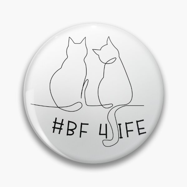 Item preview, Line art of two cats in black. BF 4 life  designed and sold by PodXDesigns.