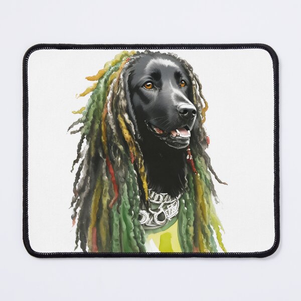 Item preview, Black Dog with Rasta Dreadlocks Reggae Animal designed and sold by EddieBalevo.