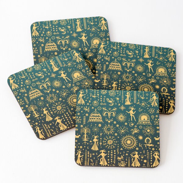 Item preview, Pattern Warli designed and sold by MTJ-Mushrooms.