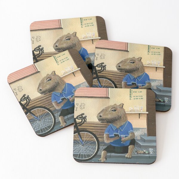 Item preview, Capybara drinking on the pavement designed and sold by Ekaterina Khozatskaya.