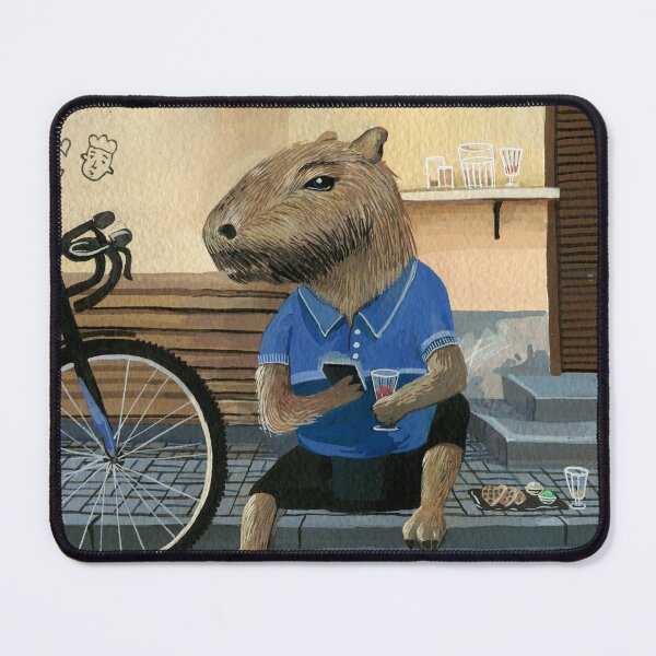 Item preview, Capybara drinking on the pavement designed and sold by Ekaterina Khozatskaya.