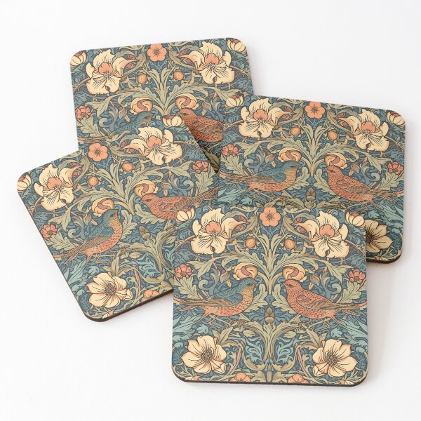 Item preview, Arts and Crafts Style Floral Pattern With Birds designed and sold by HouseOfRosy.
