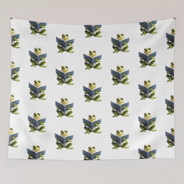 Item preview, Frog amphibians nature book lover aesthetic library reading  designed and sold by w1ckerman.