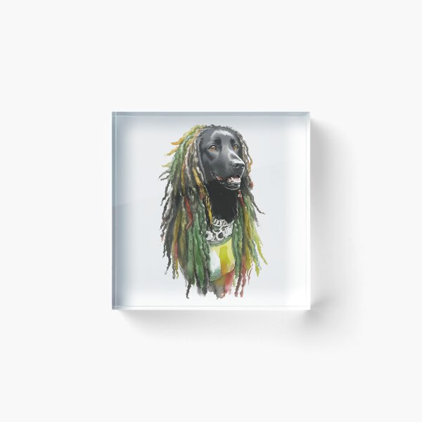 Item preview, Black Dog with Rasta Dreadlocks Reggae Animal designed and sold by EddieBalevo.