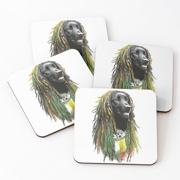 Item preview, Black Dog with Rasta Dreadlocks Reggae Animal designed and sold by EddieBalevo.