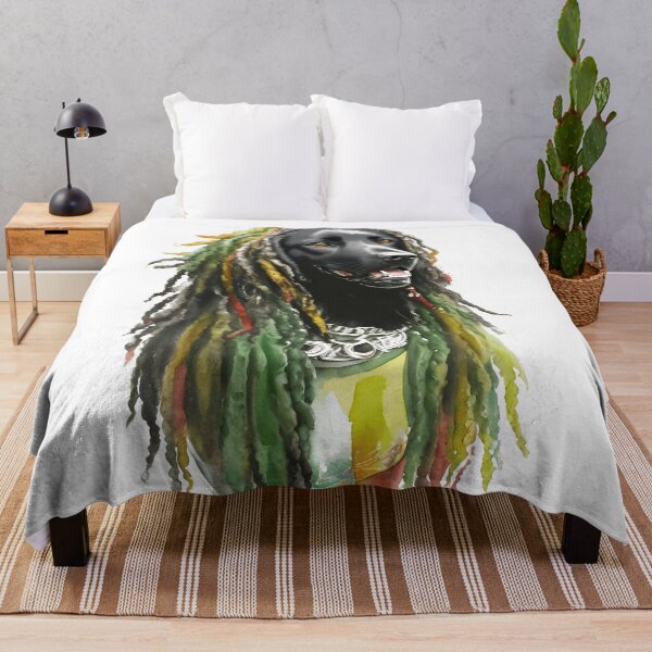 Item preview, Black Dog with Rasta Dreadlocks Reggae Animal designed and sold by EddieBalevo.