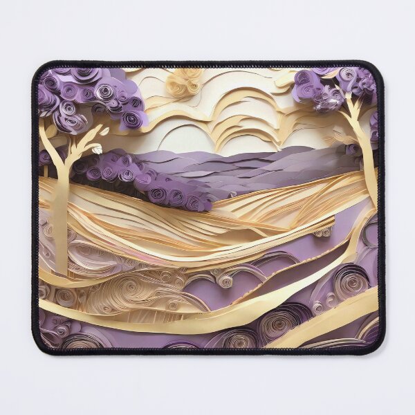 Item preview, Lavender field with hillside trees - Paper sculptures designed and sold by Pixeledfox.