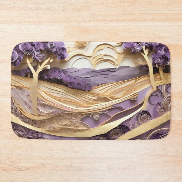 Item preview, Lavender field with hillside trees - Paper sculptures designed and sold by Pixeledfox.