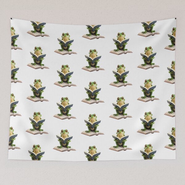 Item preview, Frog amphibians nature book lover aesthetic library reading  designed and sold by w1ckerman.