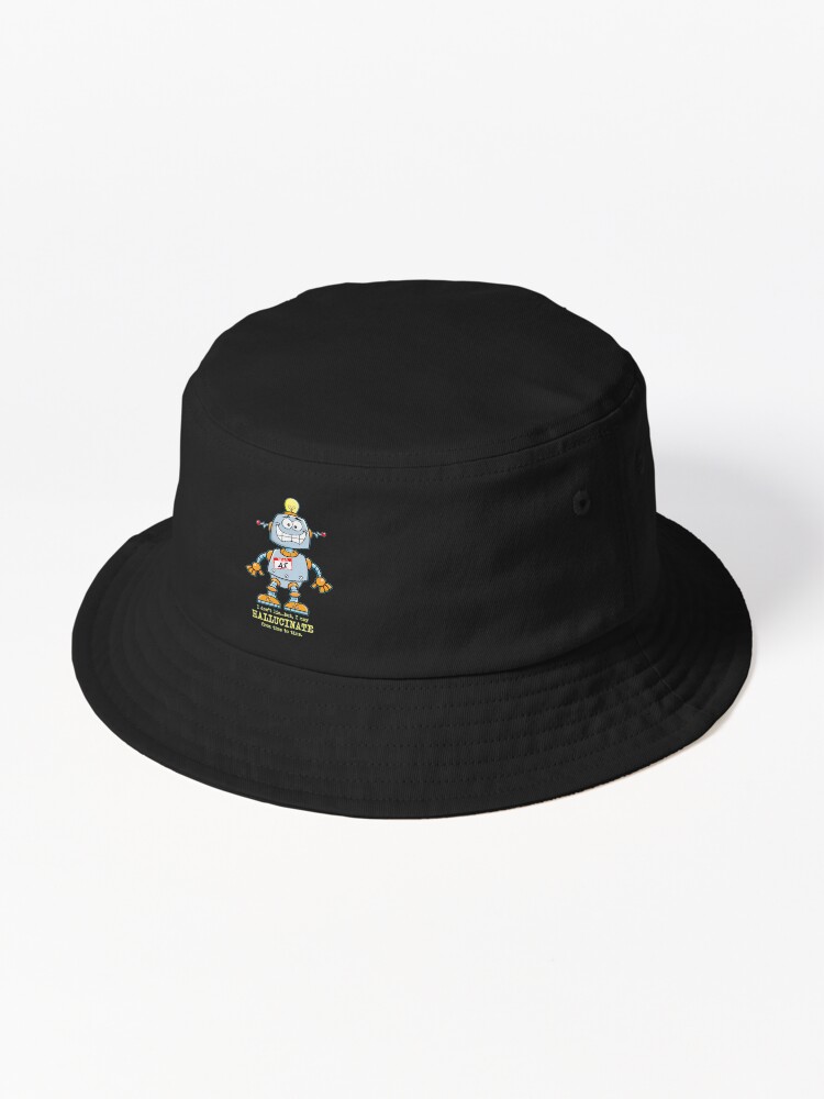 Thumbnail 1 of 6, Bucket Hat, AI May Hallucinate. designed and sold by UltraQuirky.