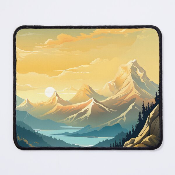Item preview, landscape with a river and mountain background at sunset designed and sold by R&B Art and design.