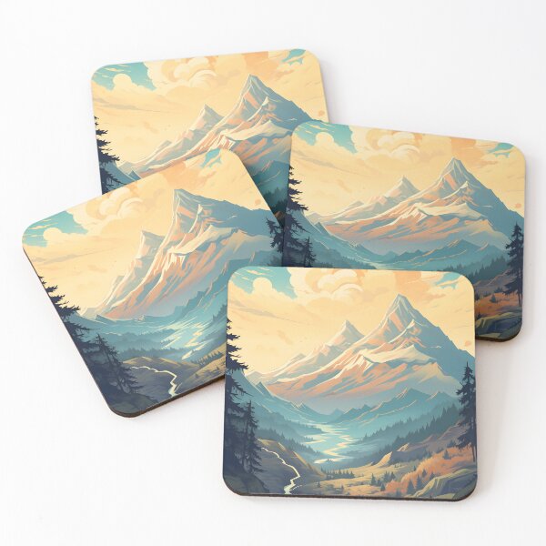 Item preview, landscape with a river and mountain background at sunset designed and sold by R&B Art and design.