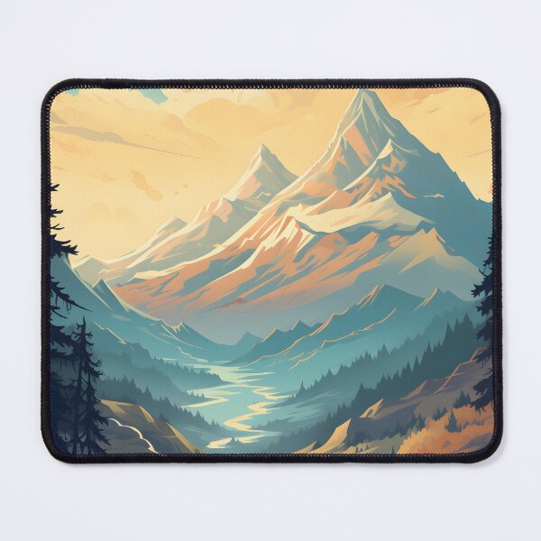 Item preview, landscape with a river and mountain background at sunset designed and sold by R&B Art and design.