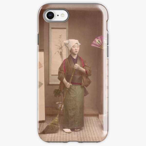 Japanese girl sweeping iPhone Tough Case