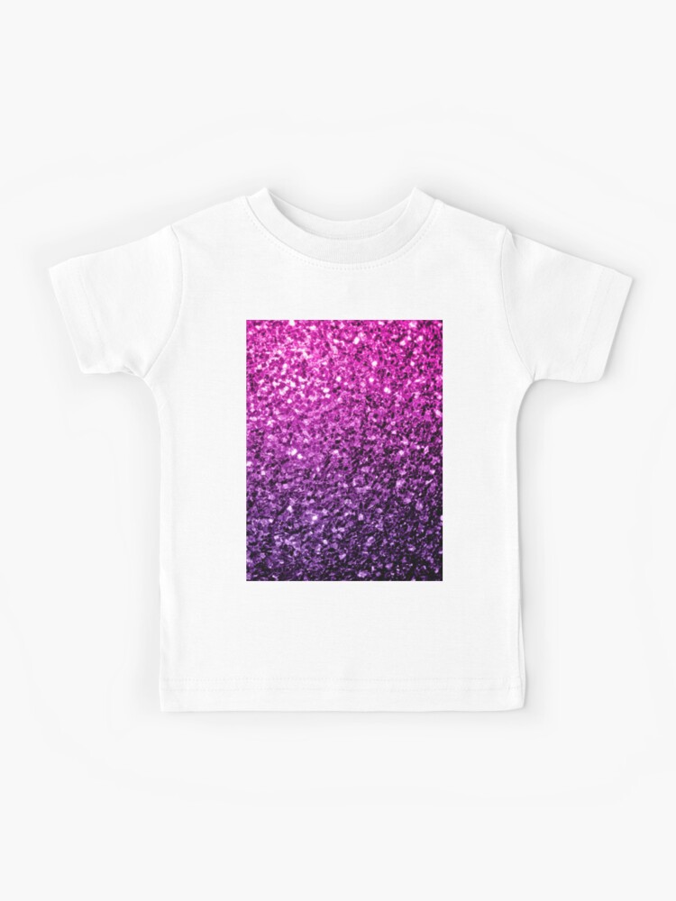 Purple Pink Ombre faux glitter sparkles (Photo of Glitter - Not Reflective)  | Kids T-Shirt