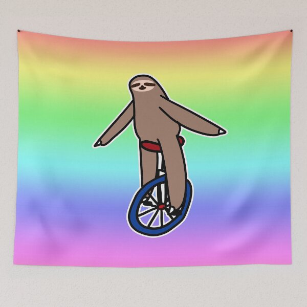 Item preview, Unicycle Sloth Rainbow Ombre  designed and sold by SaradaBoru.